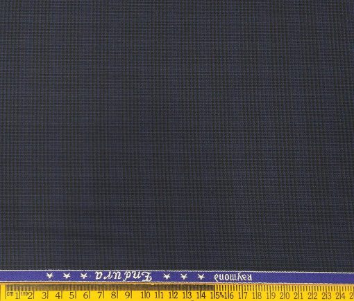 Raymond Men's Poly Viscose Unstitched Structured Cum Checks Suiting Fabric (Blue)