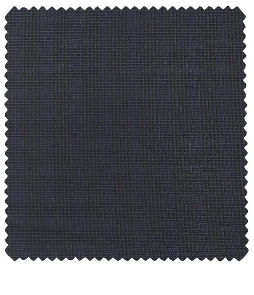 Raymond Men's Poly Viscose Unstitched Structured Cum Checks Suiting Fabric (Blue)