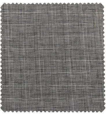 Raymond Men's Poly Viscose Unstitched Black Checks Suiting Fabric (Grey)