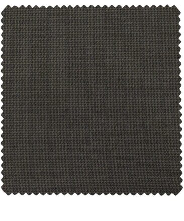 Raymond Men's Poly Viscose Unstitched Houndshooth Cum Checks Suiting Fabric (Dark Brown)