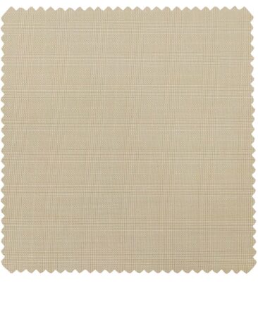 Raymond Men's Poly Viscose Unstitched Self Checks Suiting Fabric (Beige)