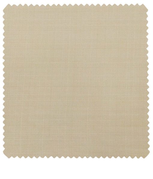 Raymond Men's Poly Viscose Unstitched Self Checks Suiting Fabric (Beige)