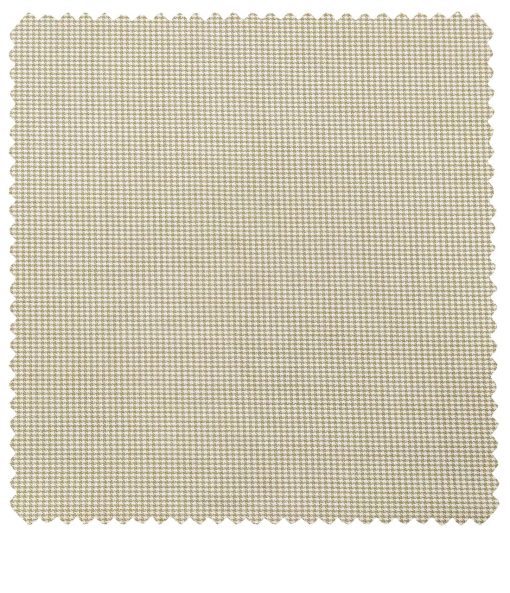 Raymond Men's Poly Viscose Unstitched Houndshooth Weave Suiting Fabric (Beige)