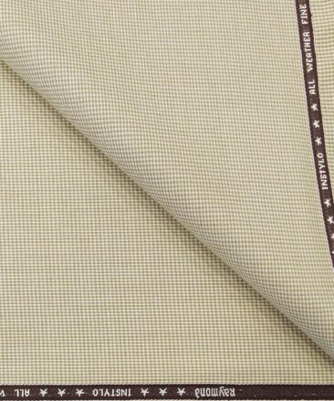 Raymond Men's Poly Viscose Unstitched Houndshooth Weave Suiting Fabric (Beige)