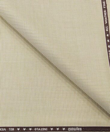 Raymond Men's Poly Viscose Unstitched Houndshooth Weave Suiting Fabric (Beige)