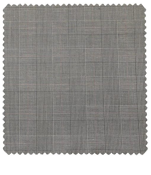 Raymond Men's Poly Viscose Unstitched Houndstooth Cum Checks Techno Stretch Suiting Fabric (Light Grey)