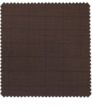 Raymond Men's Poly Viscose Unstitched Structured cum Checks Suiting Fabric (Hickory Red)