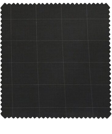 Raymond Men's Poly Viscose Unstitched Checks Suiting Fabric (Black)