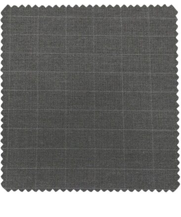 Raymond Men's Poly Viscose Unstitched Self Checks Suiting Fabric (Worsted Grey)