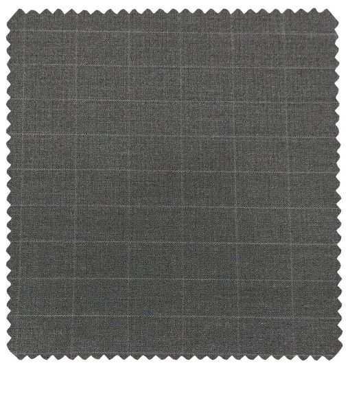 Raymond Men's Poly Viscose Unstitched Self Checks Suiting Fabric (Worsted Grey)