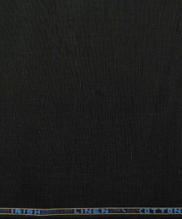 Arvind Men's Cotton Linen Self Design Unstitched Shirt Fabric (Black)