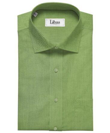 Arvind Men's Cotton Linen Self Design Unstitched Shirt Fabric (Olive Green)