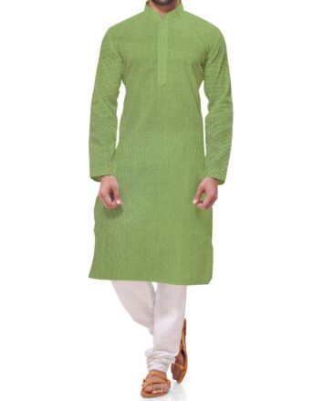 Arvind Men's Cotton Linen Self Design Unstitched Shirt Fabric (Olive Green)