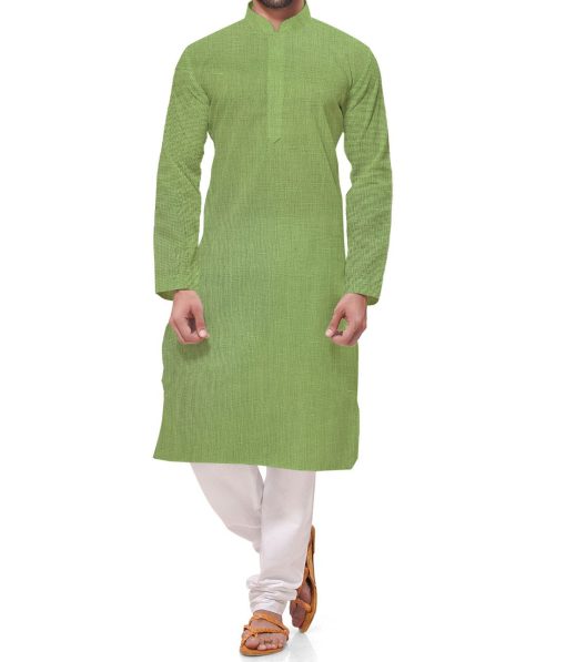 Arvind Men's Cotton Linen Self Design Unstitched Shirt Fabric (Olive Green)