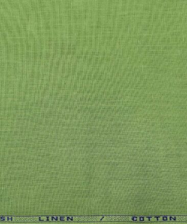 Arvind Men's Cotton Linen Self Design Unstitched Shirt Fabric (Olive Green)