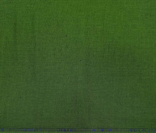 Arvind Men's Cotton Linen Self Design Unstitched Shirt Fabric (Dark Seaweed Green)