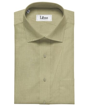 Arvind Men's Cotton Linen Self Design Unstitched Shirt Fabric (Tan Beige)