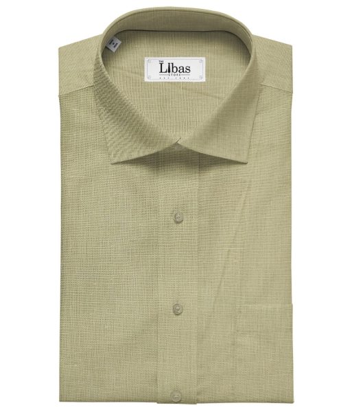 Arvind Men's Cotton Linen Self Design Unstitched Shirt Fabric (Tan Beige)