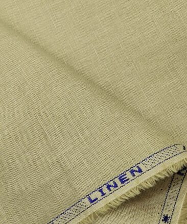 Arvind Men's Cotton Linen Self Design Unstitched Shirt Fabric (Tan Beige)