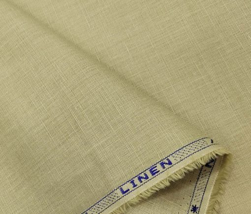 Arvind Men's Cotton Linen Self Design Unstitched Shirt Fabric (Tan Beige)