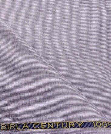 Birla Century Men's Cotton Structured 1.60 Meter Unstitched Shirt Fabric (Light Purple)