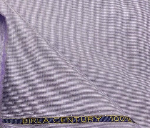 Birla Century Men's Cotton Structured 1.60 Meter Unstitched Shirt Fabric (Light Purple)