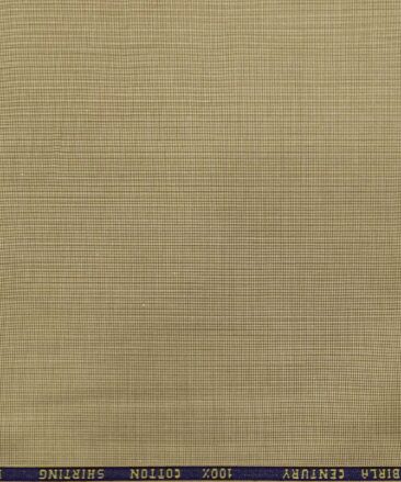 Birla Century Men's Cotton Structured 1.60 Meter Unstitched Shirt Fabric (Tortilla Brown)