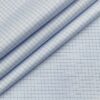 Tessitura Monti Men's Cotton Checks 1.60 Meter Unstitched Shirt Fabric (Sky Blue)