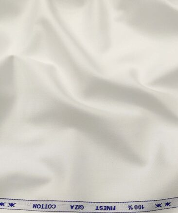 Tessitura Monti Men's Cotton Solids 1.60 Meter Unstitched Shirt Fabric (White)