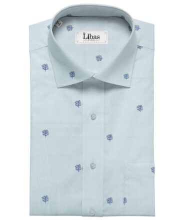 Nemesis Men's Cotton Printed Unstitched Shirt Fabric (Sky Blue)