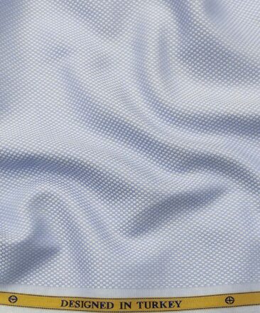 Soktas Men's Cotton Structured 1.60 Meter Unstitched Shirt Fabric (Sky Blue)