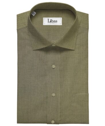 Solino Men's Cotton Structured 1.60 Meter Unstitched Shirt Fabric (Light Brown)