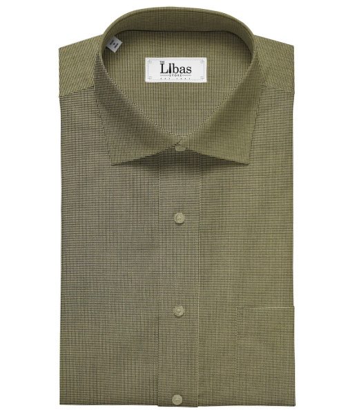 Solino Men's Cotton Structured 1.60 Meter Unstitched Shirt Fabric (Light Brown)