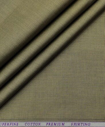 Solino Men's Cotton Structured 1.60 Meter Unstitched Shirt Fabric (Light Brown)