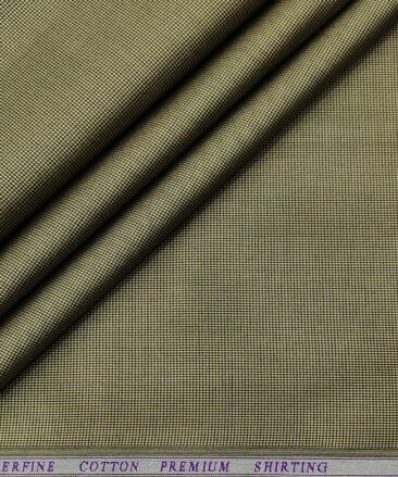 Solino Men's Cotton Structured 1.60 Meter Unstitched Shirt Fabric (Light Brown)