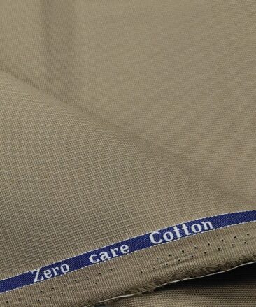 Arvind Men's Cotton Structured 1.30 Meter Unstitched Trouser Fabric (Hazelwood Beige)