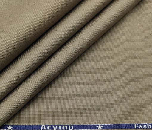 Arvind Men's Cotton Structured 1.30 Meter Unstitched Trouser Fabric (Hazelwood Beige)