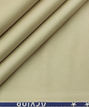 Arvind Men's Cotton Structured 1.30 Meter Unstitched Trouser Fabric (Tan Beige)