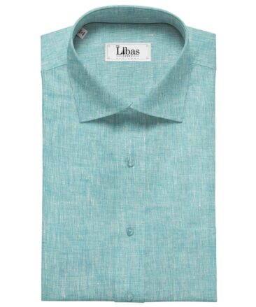 Burgoyne Men's Linen Solids Unstitched Shirting Fabric (Arctic Blue)