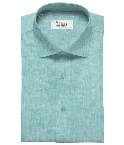 Burgoyne Men's Linen Solids Unstitched Shirting Fabric (Arctic Blue)