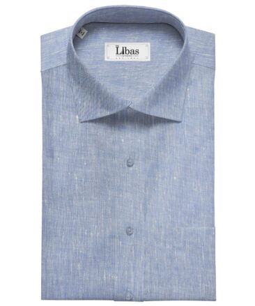 Burgoyne Men's Linen Solids Unstitched Shirting Fabric (Sky Blue)