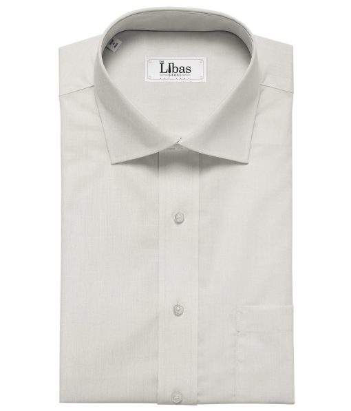 Burgoyne Men's Linen Solids Unstitched Shirting Fabric (Milky White)