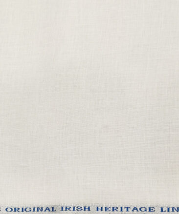 Burgoyne Men's Linen Solids Unstitched Shirting Fabric (Milky White)