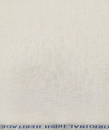 Burgoyne Men's Linen Solids Unstitched Shirting Fabric (Milky White)