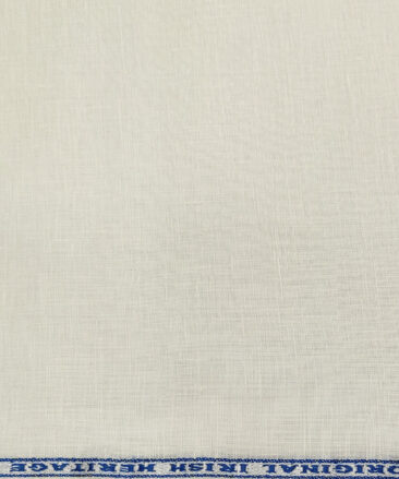 Burgoyne Men's Linen Solids Unstitched Shirting Fabric (Milky White)