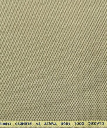 J.Hampstead Men's Polyester Viscose Structured Unstitched Suiting Fabric (Beige)