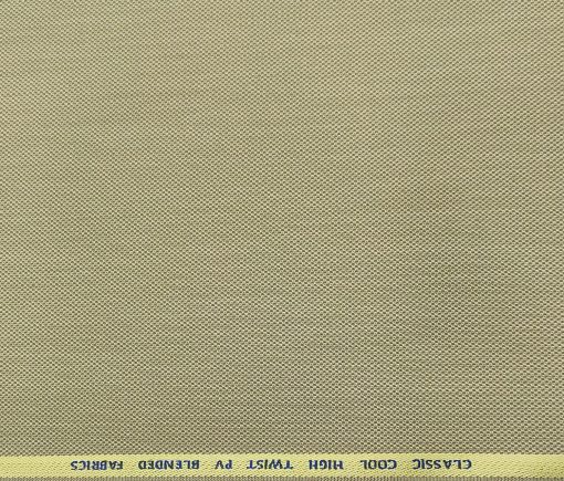 J.Hampstead Men's Polyester Viscose Structured Unstitched Suiting Fabric (Beige)