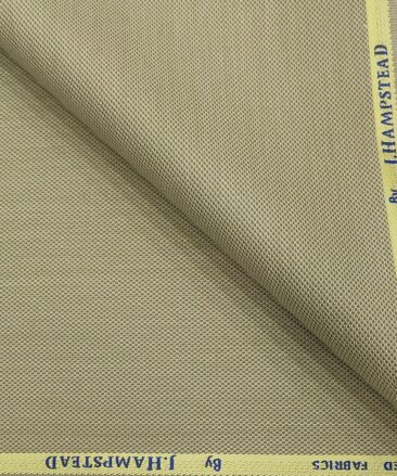 J.Hampstead Men's Polyester Viscose Structured Unstitched Suiting Fabric (Beige)