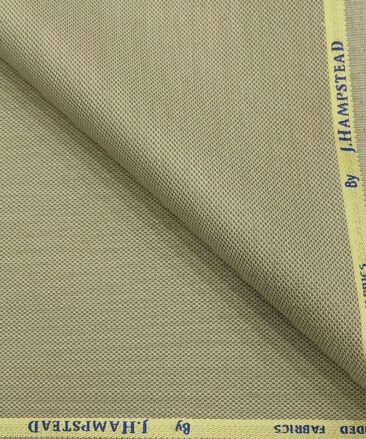 J.Hampstead Men's Polyester Viscose Structured Unstitched Suiting Fabric (Beige)