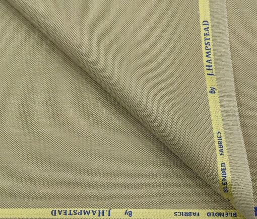 J.Hampstead Men's Polyester Viscose Structured Unstitched Suiting Fabric (Beige)